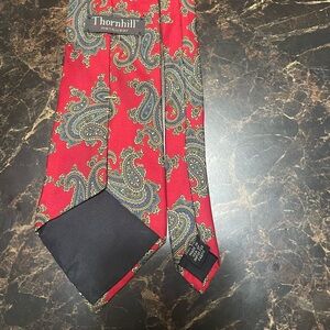 Thornill Tie Mens Multicolor Paisley 3.25in x 54.5in Vintage